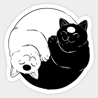 Yin Yang cute sleeping Cats Sticker